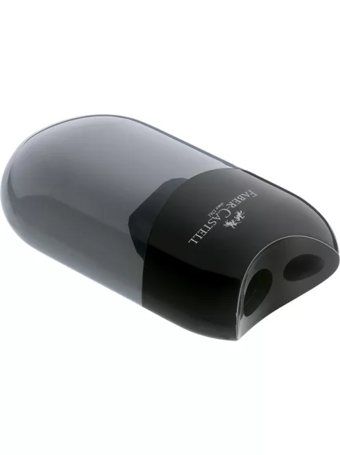 FABER-CASTELL Hegyező, kétlyukú, tartályos, FABER-CASTELL, fekete