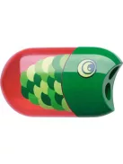 FABER-CASTELL Hegyező és radír, kétlyukú, tartályos, FABER-CASTELL, hal minta