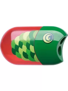   FABER-CASTELL Hegyező és radír, kétlyukú, tartályos, FABER-CASTELL, hal minta