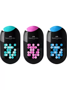   FABER-CASTELL Hegyező display, kétlyukú, 2 tartályos, FABER-CASTELL, vegyes színek