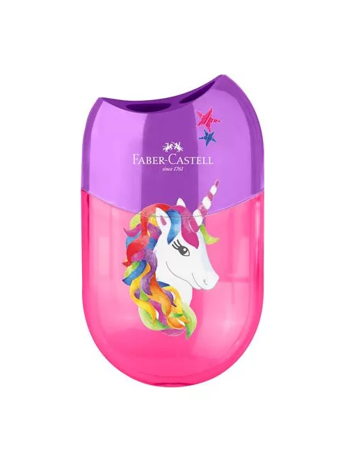 FABER-CASTELL Hegyező display, kétlyukú, tartályos,  FABER-CASTELL, unikornis