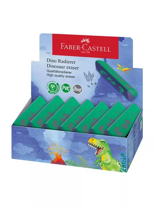 FABER-CASTELL Radír display, háromszögletű, FABER-CASTELL, dinoszaurusz