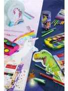 FABER-CASTELL Színes ceruza készlet, háromszögletű, FABER-CASTELL "Grip Dinoszaurusz" 10+3 különböző szín