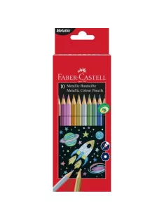   FABER-CASTELL Színes ceruza készlet, hatszögletű, FABER-CASTELL, 10 különböző metál szín