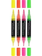 FABER-CASTELL Dekormarker készlet, 1,0/3,0 mm, kétvégű, akril, FABER-CASTELL "Shake&Paint", 4 különböző neon szín