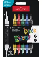 FABER-CASTELL Dekormarker készlet, 1,0/3,0 mm, kétvégű, akril, FABER-CASTELL "Shake&Paint", 6 különböző szín