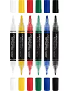 FABER-CASTELL Dekormarker készlet, 1,0/3,0 mm, kétvégű, akril, FABER-CASTELL "Shake&Paint", 6 különböző szín