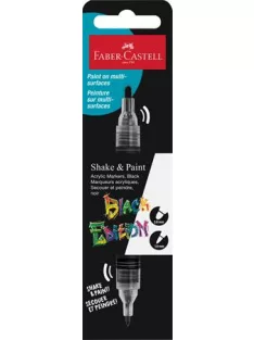   FABER-CASTELL Dekormarker, 1,0/3,0 mm, kétvégű, akril, FABER-CASTELL "Shake&Paint", fekete