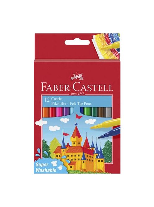 FABER-CASTELL Filctoll készlet, FABER-CASTELL, 12 különböző szín"Castle"