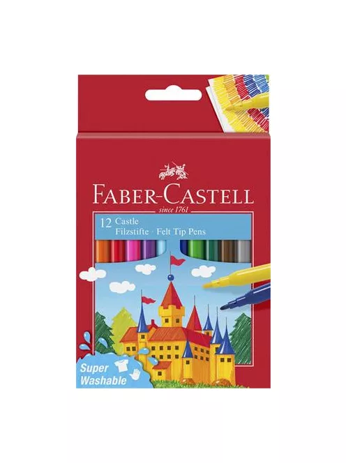 FABER-CASTELL Filctoll készlet, FABER-CASTELL, 12 különböző szín"Castle"