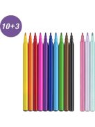 FABER-CASTELL Filctoll készlet, FABER-CASTELL "Unikornis" 10 különböző szín + 3 csillámos