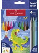 FABER-CASTELL Filctoll készlet, FABER-CASTELL "Dinoszaurusz" 10 különböző szín + 3 metál