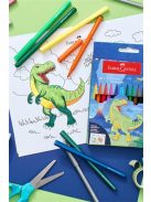 FABER-CASTELL Filctoll készlet, FABER-CASTELL "Dinoszaurusz" 10 különböző szín + 3 metál