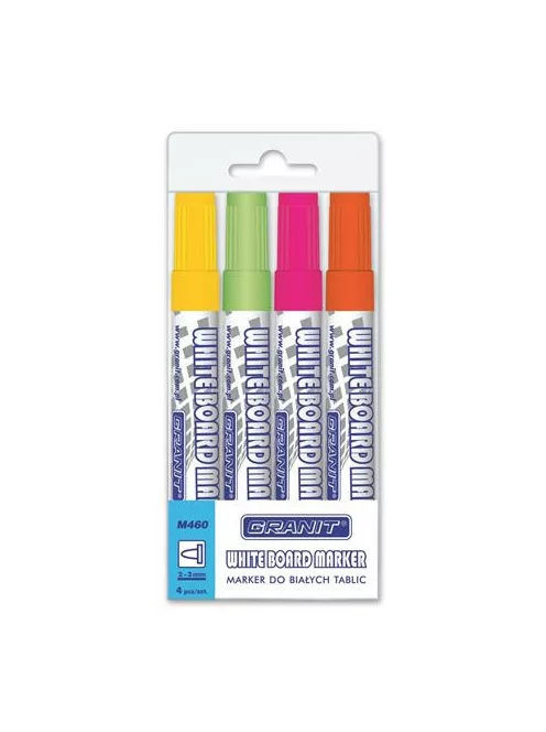GRANIT Táblamarker készlet, 2-3 mm, kúpos, GRANIT "M460", 4 különböző szín