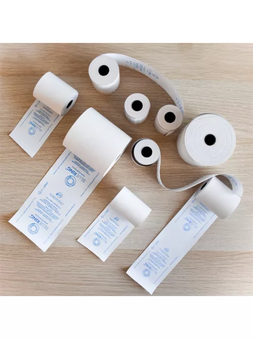 Hőpapír 57 mm széles, 27fm hosszú, cséve 12mm, 10 tekercs/csomag, ( 57/50 ) BPA mentes Bluering®
