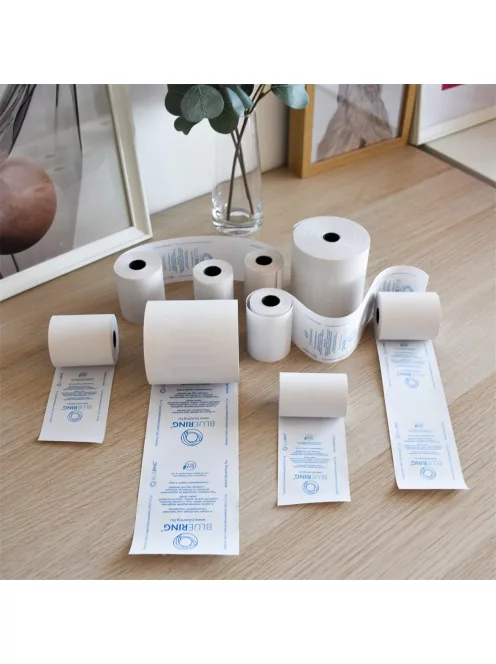 Hőpapír 57 mm széles, 9fm hosszú, cséve 12mm, 10 tekercs/csomag, ( 57/30 ) BPA mentes Bluering®