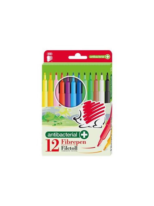 ICO Filctoll készlet, 1 mm, antibakteriális, ICO "Süni 300", 12 különböző szín
