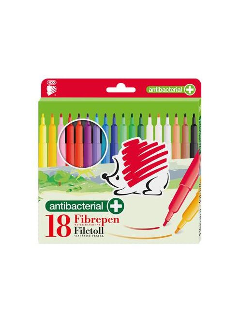 ICO Filctoll készlet, 1 mm, antibakteriális, ICO "Süni 300", 18 különböző szín