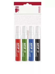   ICO Flipchart marker készlet, 1-3 mm, kúpos, ICO "Artip 11", 4 különböző szín