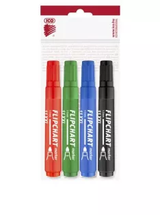   ICO Flipchart marker készlet, 1-3 mm, kúpos, ICO "Artip 11 XXL", 4 különböző szín