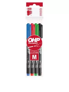   ICO Alkoholos marker készlet, OHP, 1-1,5 mm, M, ICO, 4 különböző szín