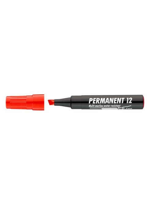 ICO Alkoholos marker, 1-4 mm, vágott, ICO "Permanent 12", piros