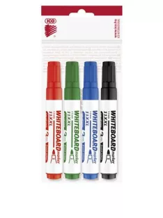   ICO Tábla- és flipchart marker készlet, 1-3 mm, kúpos, ICO "Plan 11 XXL", 4 különböző szín