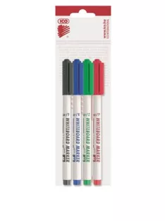   ICO Tábla- és flipchart marker készlet, 1-1,5 mm, kúpos, ICO "Slim M", 4 különböző szín