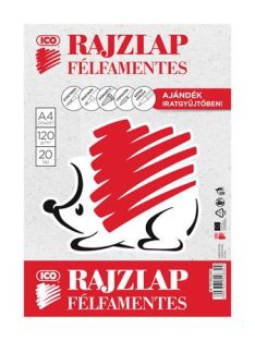   ICO Rajzlap, félfamentes, A4, 120 g/m2, ICO "Süni"