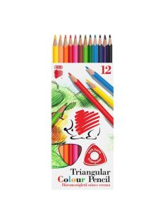   ICO Színes ceruza készlet, háromszögletű, ICO "Süni", 12 különböző szín
