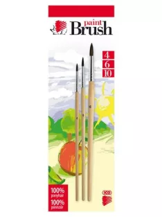   ICO Ecsetkészlet, no. 4-6-10, fa, ICO "Süni", natúr