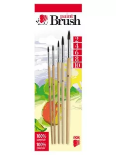   ICO Ecsetkészlet, no. 2-4-6-8-10, fa, ICO "Süni", natúr