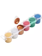 ICO Tempera készlet, tégelyes, ICO "Süni", 6 különböző metal szín