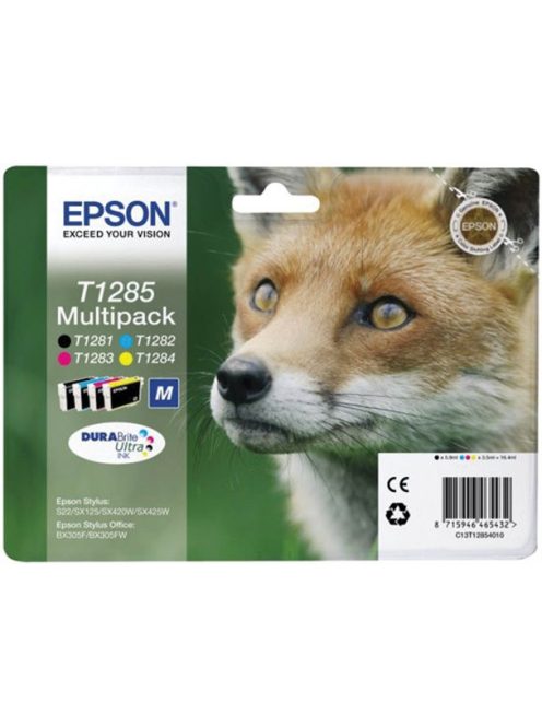 EPSON T12854010 Tintapatron multipack Stylus S22, SX125 nyomtatókhoz, EPSON, b+c+m+y, 16,4ml