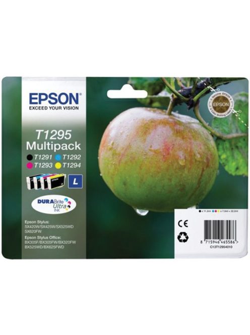 EPSON T12954010 Tintapatron multipack Stylus SX420W nyomtatóhoz, EPSON, b+c+m+y, 32,2ml