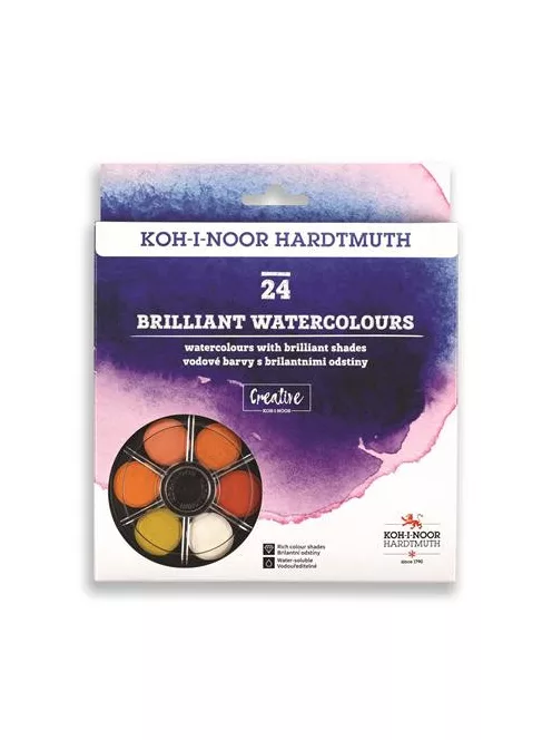 KOH-I-NOOR Vízfesték, 24 darabos, 22,5 mm, KOH-I-NOOR "Brillant"