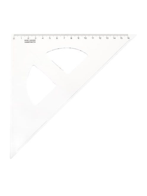 KOH-I-NOOR Háromszög vonalzó, műanyag, 45 °, 16 cm, KOH-I-NOOR