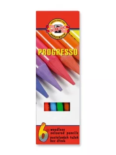   KOH-I-NOOR Színes ceruza készlet, henger alakú, famentes, KOH-I-NOOR "Progresso 8755/6", 6 különböző szín