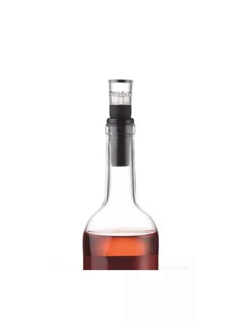 TROIKA Bornyitó szett, kés, vákuumozó dugó, TROIKA, fekete-piros