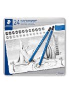 STAEDTLER Grafitceruza készlet, fém doboz, hatszögletű, STAEDTLER "Mars® Lumograph® 100", 24 különböző keménység