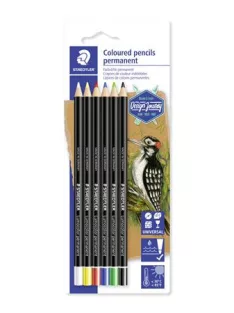   STAEDTLER Jelölőceruza készlet, mindenre író, vízálló, STAEDTLER "Lumocolor® permanent glasochrom 108 20", 6 különböző szín