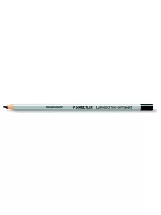   STAEDTLER Jelölőceruza, hatszögletű, mindenre író, lemosható (omnichrom), STAEDTLER "Lumocolor 108", fekete
