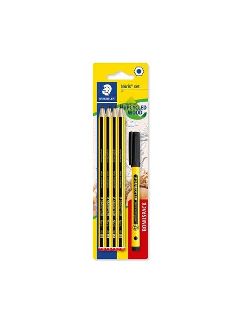 STAEDTLER Grafitceruza készlet, tűfilccel, HB, hatszögletű, STAEDTLER "Noris® 120", 8+1 db