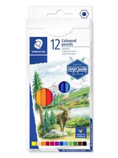  STAEDTLER Színes ceruza készlet, hatszögletű, STAEDTLER "146C", 12 különböző szín