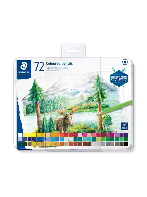 STAEDTLER Színes ceruza készlet, hatszögletű, fémdobozos, STAEDTLER "146 C", 72 különböző szín