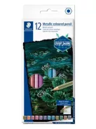 STAEDTLER Színes ceruza készlet, hatszögletű, STAEDTLER® "metallic 146M", 12 különböző metál szín