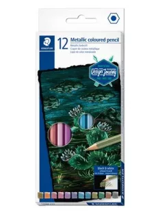   STAEDTLER Színes ceruza készlet, hatszögletű, STAEDTLER® "metallic 146M", 12 különböző metál szín
