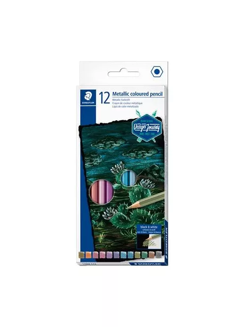STAEDTLER Színes ceruza készlet, hatszögletű, STAEDTLER® "metallic 146M", 12 különböző metál szín