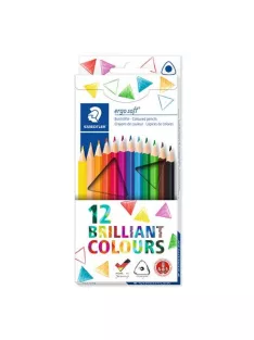   STAEDTLER Színes ceruza készlet, háromszögletű, STAEDTLER "Ergo Soft 157", 12 különböző szín