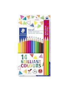   STAEDTLER Színes ceruza készlet, háromszögletű, ajándék 2 db színes ceruzával, STAEDTLER "Ergo Soft", 14 különböző szín